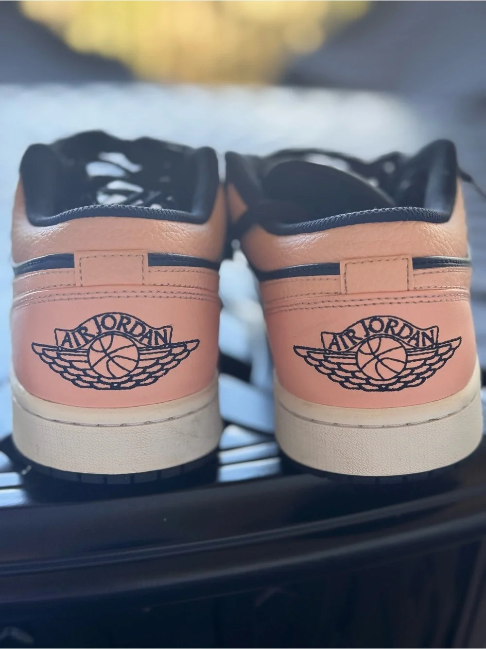 Jordan men’s Low-Top Sneakers in Peach/Black